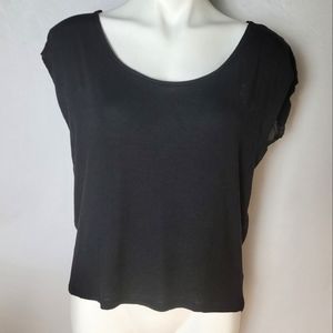 Black high-low top mesh back